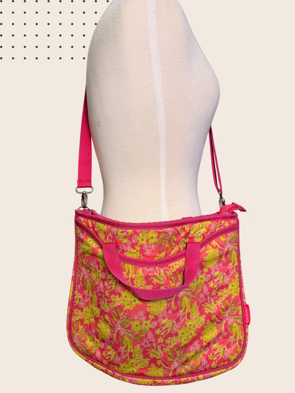 Lilly Pulitzer Shoulder bag with removable strap Pink, Yellow, green Floral
